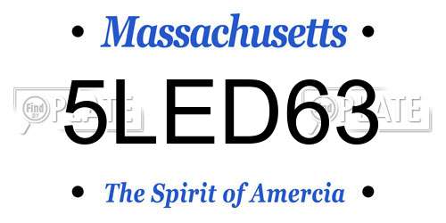 5LED63 Massachusetts License Plate