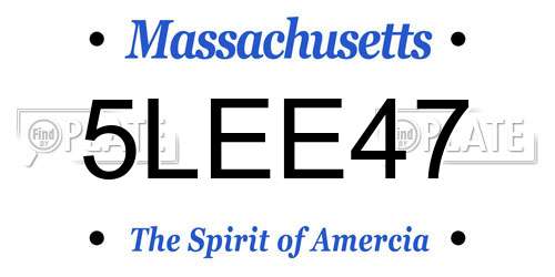 5LEE47 Massachusetts License Plate