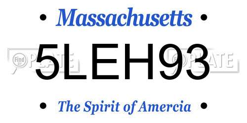 5LEH93 Massachusetts License Plate