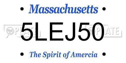 5LEJ50 Massachusetts License Plate