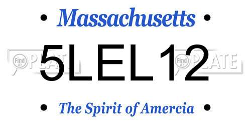 5LEL12 Massachusetts License Plate