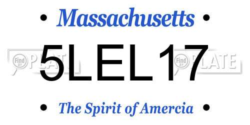 5LEL17 Massachusetts License Plate