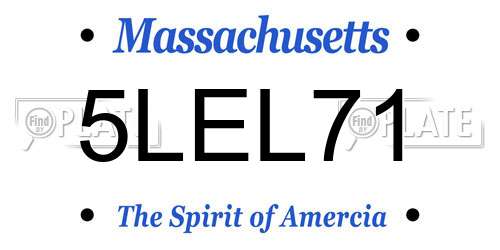 5LEL71 Massachusetts License Plate