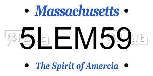 5LEM59 Massachusetts License Plate