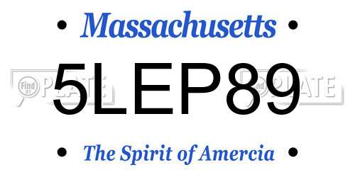 5LEP89 Massachusetts License Plate