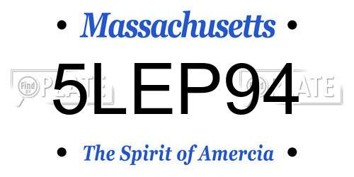 5LEP94 Massachusetts License Plate