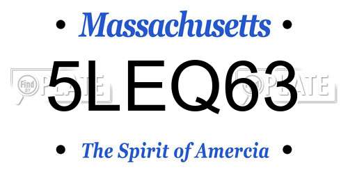 5LEQ63 Massachusetts License Plate