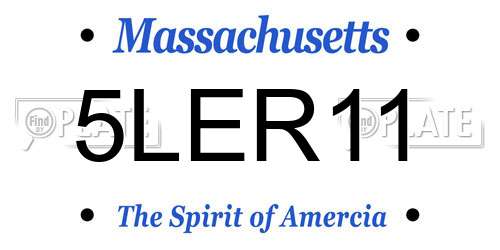 5LER11 Massachusetts License Plate