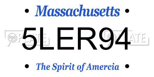 5LER94 Massachusetts License Plate