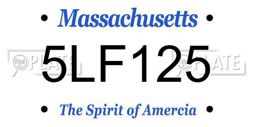 5LF125 Massachusetts License Plate