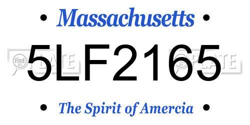 5LF2165 Massachusetts License Plate
