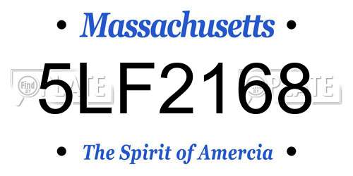 5LF2168 Massachusetts License Plate