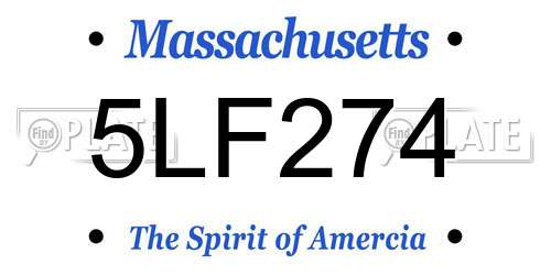 5LF274 Massachusetts License Plate