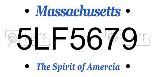 5LF5679 Massachusetts License Plate