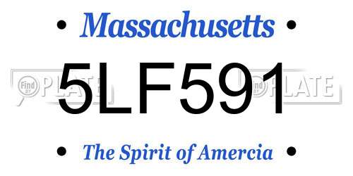 5LF591 Massachusetts License Plate