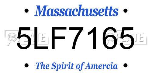 5LF7165 Massachusetts License Plate
