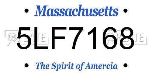 5LF7168 Massachusetts License Plate