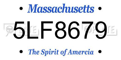 5LF8679 Massachusetts License Plate