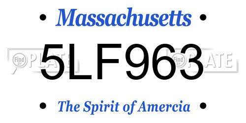 5LF963 Massachusetts License Plate