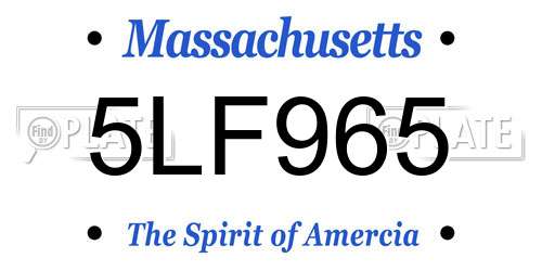 5LF965 Massachusetts License Plate