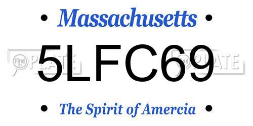 5LFC69 Massachusetts License Plate