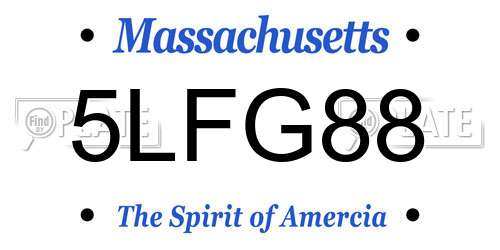 5LFG88 Massachusetts License Plate