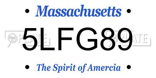 5LFG89 Massachusetts License Plate