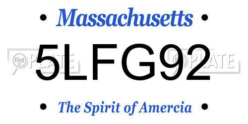 5LFG92 Massachusetts License Plate