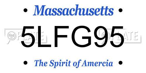 5LFG95 Massachusetts License Plate