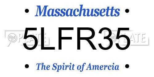 5LFR35 Massachusetts License Plate