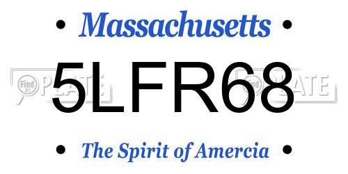 5LFR68 Massachusetts License Plate