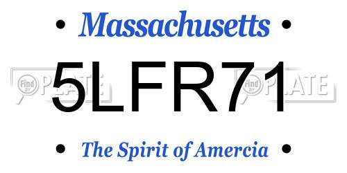 5LFR71 Massachusetts License Plate