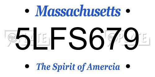 5LFS679 Massachusetts License Plate