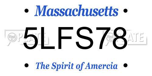 5LFS78 Massachusetts License Plate