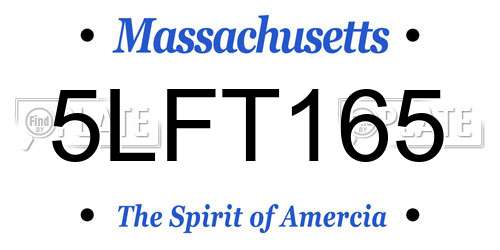 5LFT165 Massachusetts License Plate