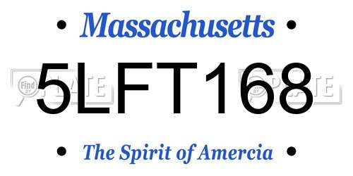 5LFT168 Massachusetts License Plate