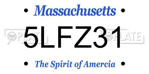 5LFZ31 Massachusetts License Plate