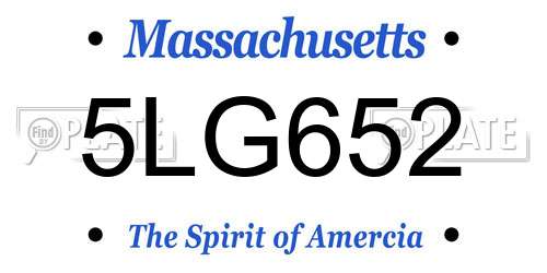 5LG652 Massachusetts License Plate