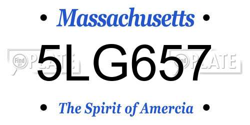 5LG657 Massachusetts License Plate