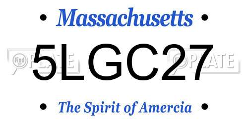 5LGC27 Massachusetts License Plate