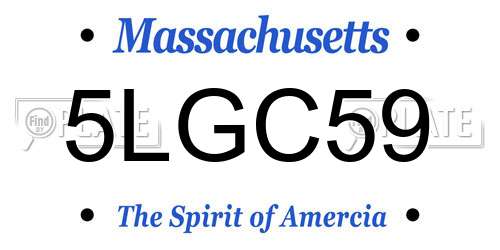5LGC59 Massachusetts License Plate