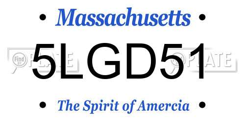 5LGD51 Massachusetts License Plate
