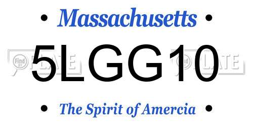 5LGG10 Massachusetts License Plate