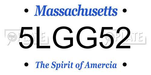 5LGG52 Massachusetts License Plate