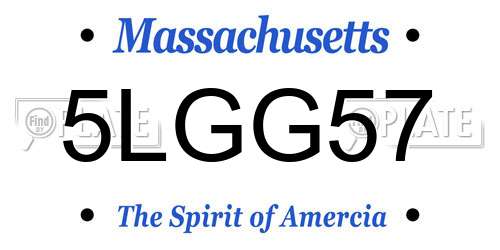 5LGG57 Massachusetts License Plate