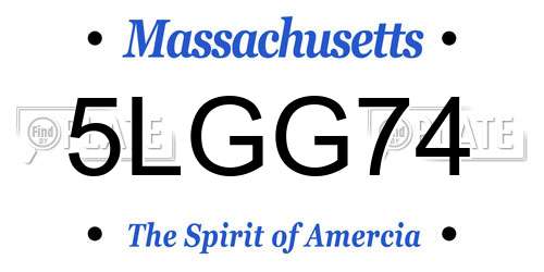 5LGG74 Massachusetts License Plate