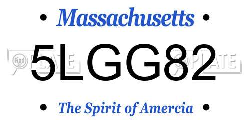 5LGG82 Massachusetts License Plate