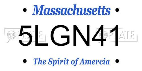 5LGN41 Massachusetts License Plate