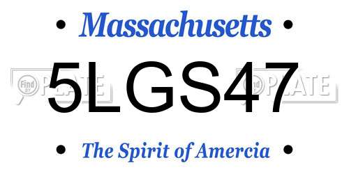 5LGS47 Massachusetts License Plate