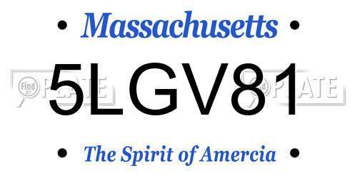5LGV81 Massachusetts License Plate